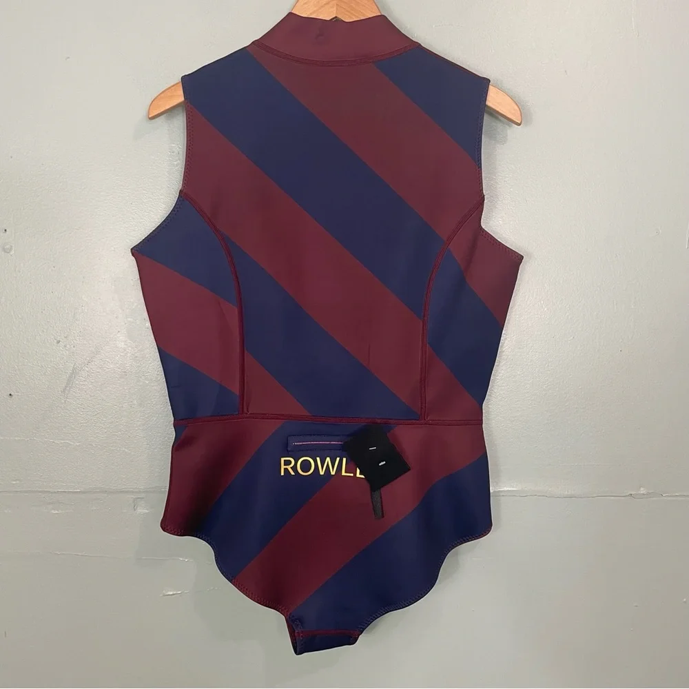 Cynthia‎ Rowley Sleeveless Striped Byron Wetsuit Navy Burgundy New Women Sz 1X